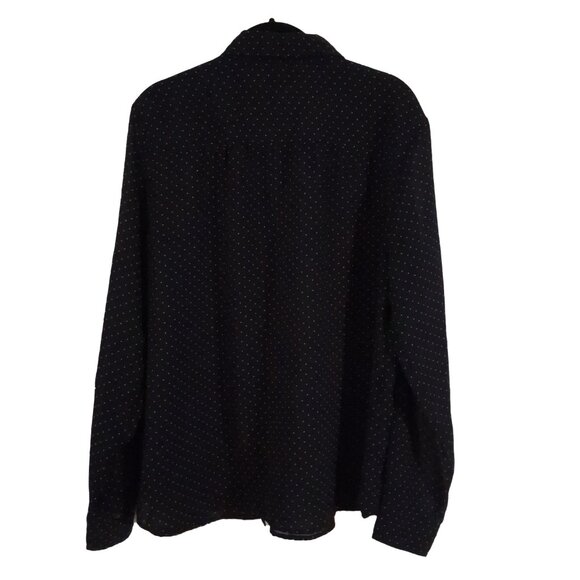 ALFRED SUNG PURE Black Polka Dot Semi Sheer Billowy Blouse Timeless Elegance - Picture 4 of 5